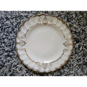 Vintage Golden Ware By Sebring 22 Carat Pure Gold Painted Dessert Plate Cameo 6"